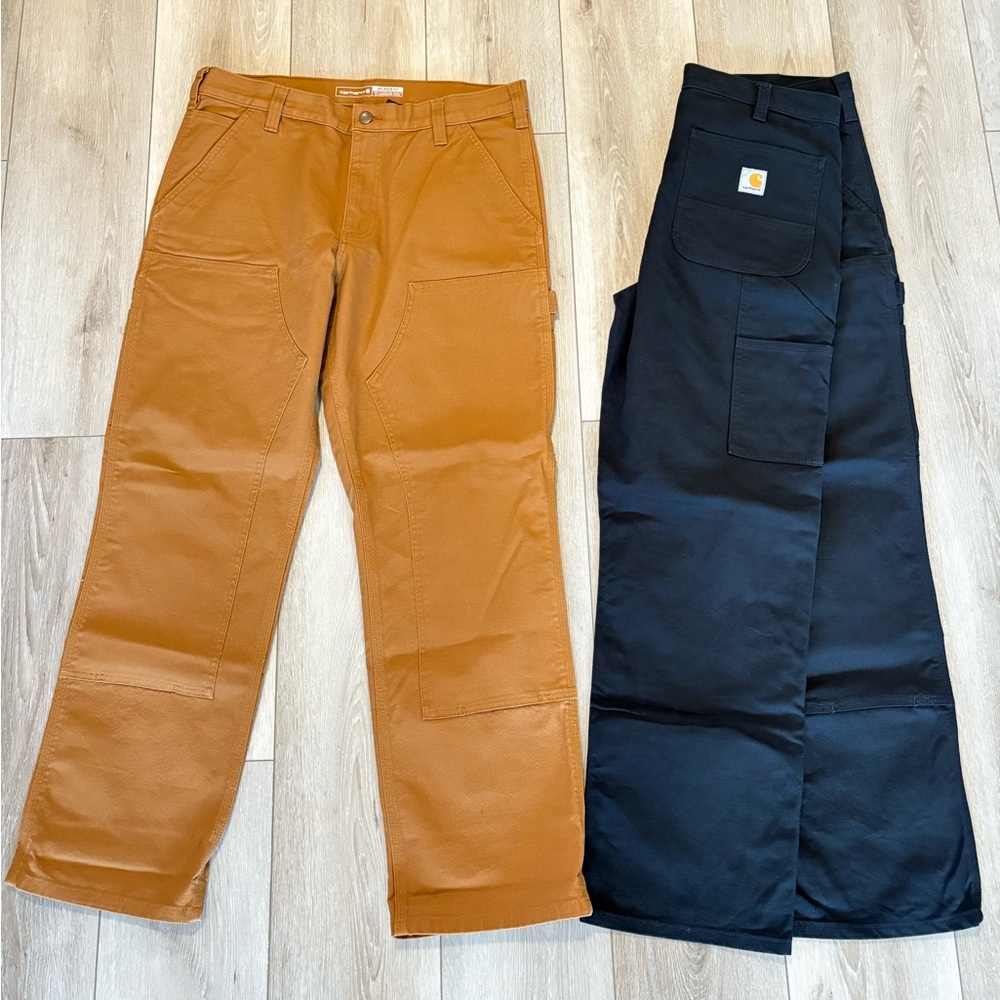 34x30 Carhartt Men’s Rugged Flex Double-Front Dungaree. Carhartt Brown and Black